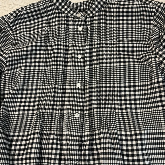 Lands’ End Black And White Checkered Blouse  Size 16 - Picture 2 of 7